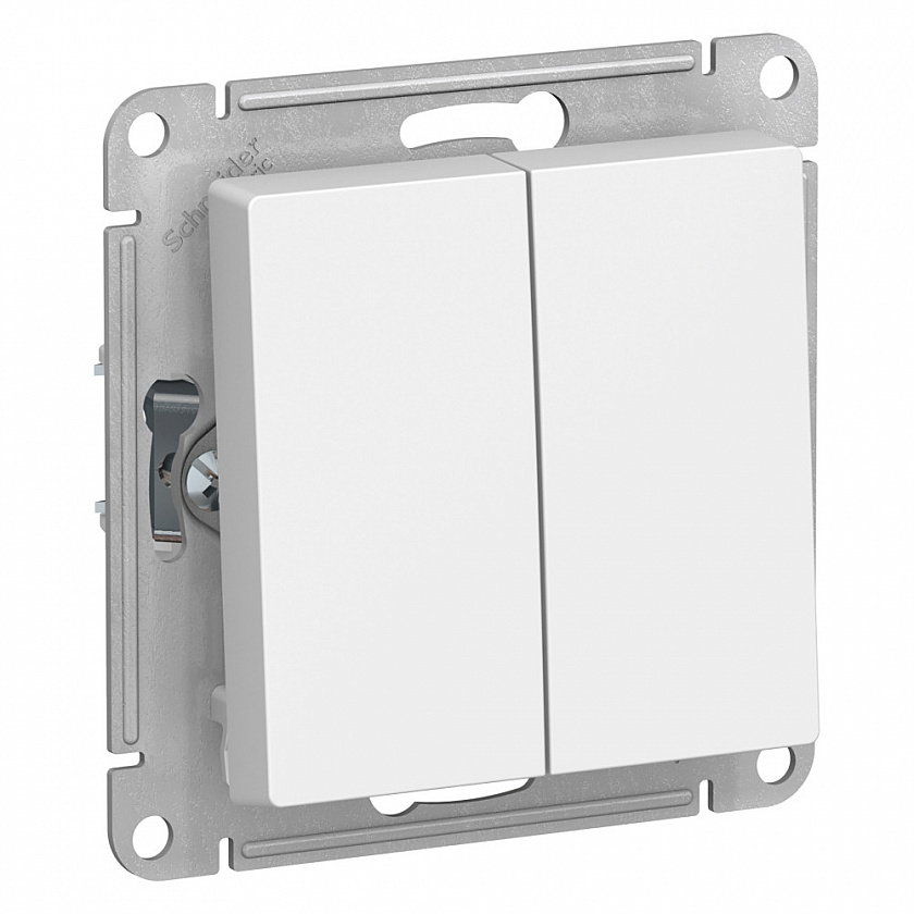 AtlasDesign белый Переключатель 2-клав, сх.6,10АХ, механизм ATN000165